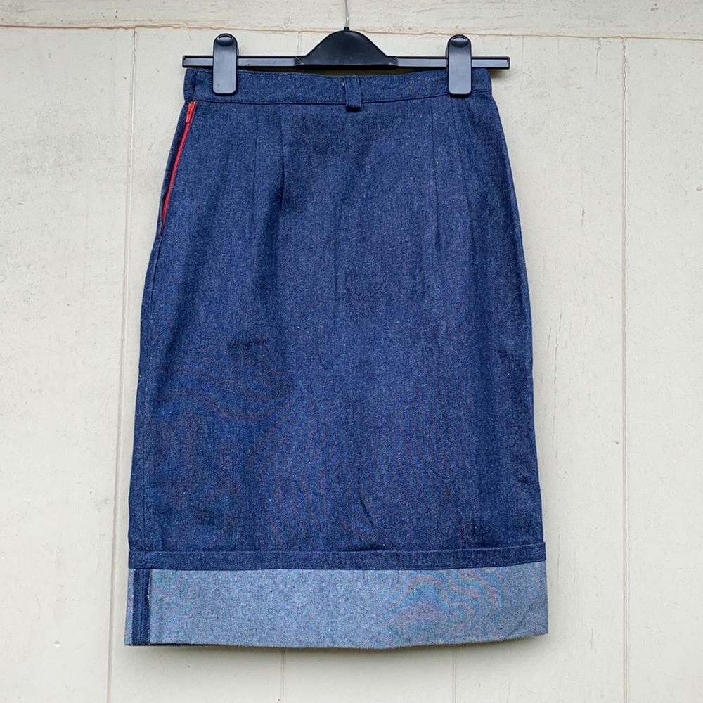 Retro Denim Pencil Skirt - Picture 2 of 6
